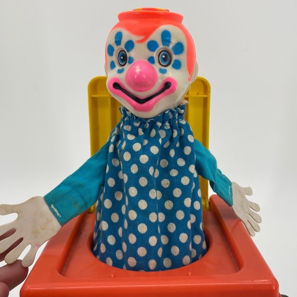 Vintage Jack In The Music Box 1976 Mattel Clown Pop Goes The Weasel, Sound Works - Picture 7 of 9